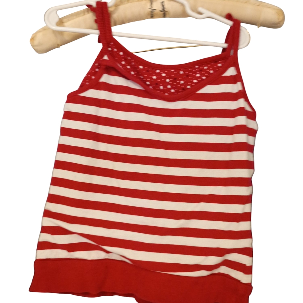 Red and White Striped Tank Top